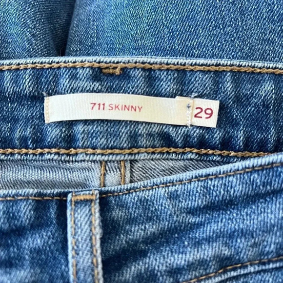 Levi’s‎ 711 Women's Cotton Skinny Distressed Patch Jeans 29 - Picture 8 of 9